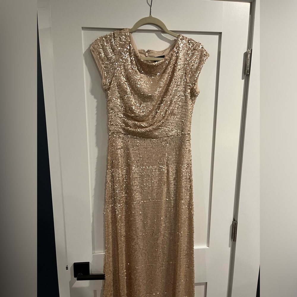 Adrianna Papell Gold Sequin Gown